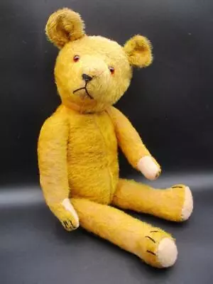 Antique 21  Gold Mohair Teddy Bear English American German Straw Stuffed 1920s • $15.50