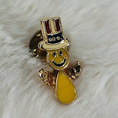 Vtg Uncle Sam Yellow Smiley Face Emoji Enamel Lapel Pin • $9.99