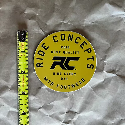 Ride Concepts MTB Footwear Sticker Decal 3  Round Yellow Matte NEW • $6.99