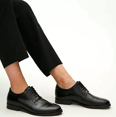 COS Ladies Black All Leather Lace Up Derby Shoes Size EU 36 UK 3 • £44.99