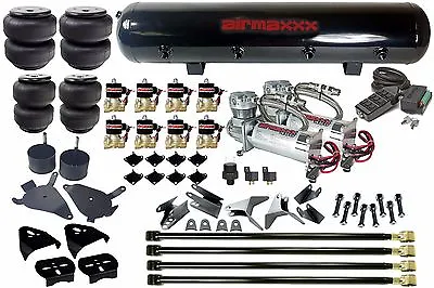 Airmaxxx Chrome 480 1/2  Valves Black 9 Switch Air Lift D2500 Kit For Chevy S10 • $1449.88