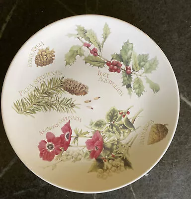 1995 Marjolein Bastin Hallmark Winter Christmas Plate Pine Cone Holly Anemone • $24