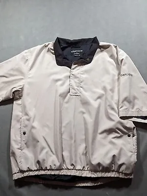 FootJoy Jacket Mens XXL 2XL Beige DryJoys Short Sleeve Golf Wind Breaker Shirt • $27.99