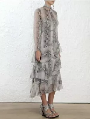 ZIMMERMANN Corsage Tiered Silk Dress. Size 1. RRP $1100 • $400