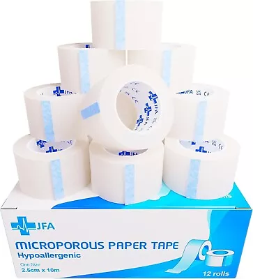 Microporous Surgical Tape First Aid Medical Tape 2.5cm X 10m - Pack Of 12 Rolls • £9.86