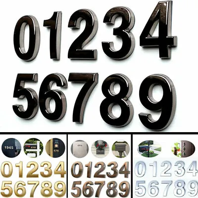 4 Inch Self Adhesive Mailbox Numbers Metal Brush Door Address House Sign Numbers • £8.04