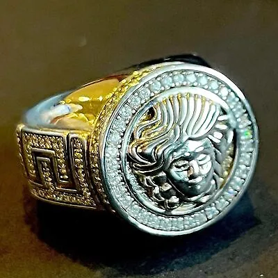 Large 925 Sterling Silver Versace Men’s Ring • $365