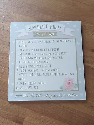 Marriage & Bathroom Wall Plaque Rules Mr & Mrs • £4