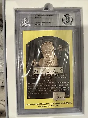 Babe Ruth Authentic Autograph Beautiful Ruth Signature Beckett Authenticated • $11000