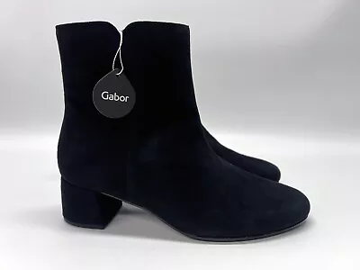 GABOR Abbey Womens Black Suede Ankle Boots Size UK 6 - New Unboxed - RRP = £125 • £89