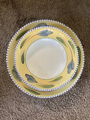 *Retired* MAXAM La Primula Italy  Mediterranean  2-Pc SERVING BOWLS 8  & 10  • $45