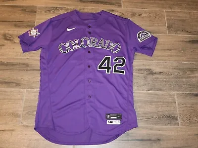 Colorado Rockies Game Used MLB Baseball Nike Jersey 48 Jackie Robinson Day #42 • $75