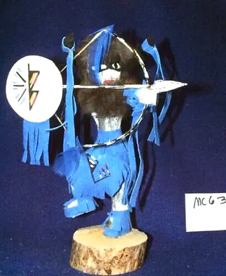 Standing Buffalo Warrior Kachina Doll 9.5  Tall Authentic Native American MC63 • $49.95