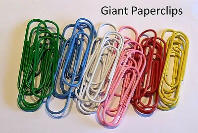 Giant Coloured Metal Paperclips - 9.5cm / 3.75  - Large Sized Great Colours • £2.49