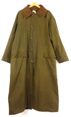 Vintage Barbour Green Burghley A160 Waxed Jacket Duster Coat Size 40 • $300