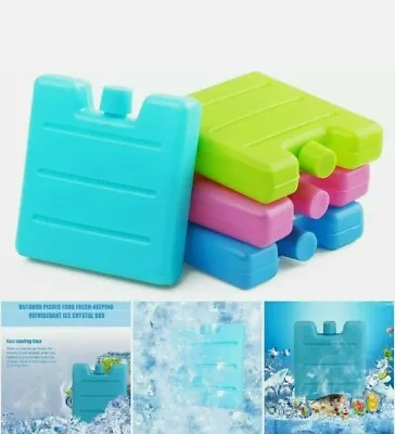 £4.19 • Buy 3 Pack Small Mini Freezer Blocks Ice Packs For Picnic Cooler Bags Kids Lunch Box