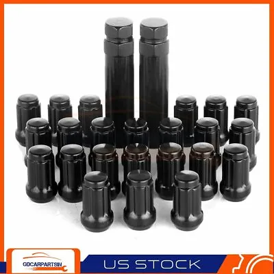 23 Pcs Of 1/2-20 Black Lug Nuts 6 Spline Tuner + 2 Tool For Ford Explorer Bronco • $23.69