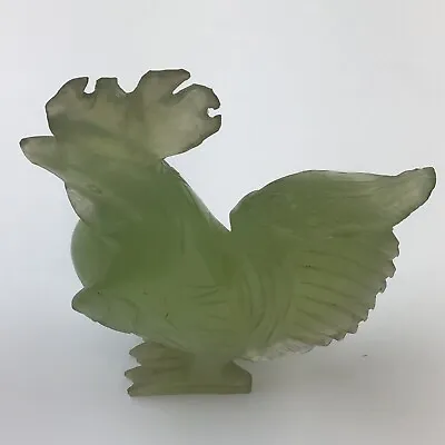 Jade Rooster Cockerel Figure Green Small Hand Carved Chinese Chicken Hen Farm • £44.95