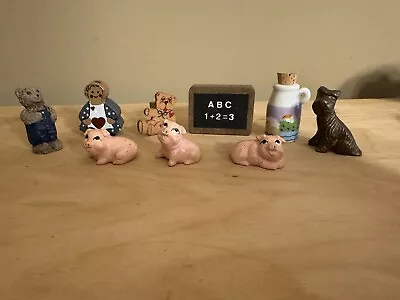 Lot Of Miniature Figurines Animals Bears Brass Schnauzer • $10