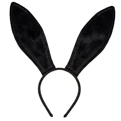 Black Bunny Ears Headband - Velvet Black Rabbit Ears - Bendable Cosplay • $17.89