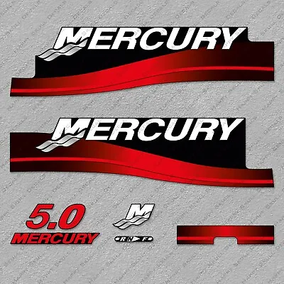 Mercury 5 Hp Two Stroke 2000-2005 Outboard Engine Decals Sticker Reproduction • $40.49