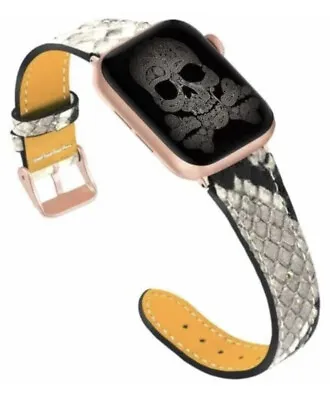 £3.10 • Buy OULUCCI Leather Snake Skin Replacement Apple Watch Strap 38/40/41mm FitsSer. 1-8