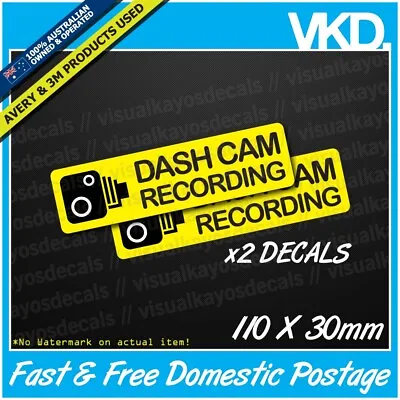$7.50 • Buy Dash Cam Recording Sticker/Decal - Dashcam Dashcams Warning Australia Camera GPS