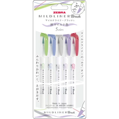 $14.95 • Buy Zebra Mildliner Brush Cool And Refined Colour Set (5/pk) WFT8-5NC-N (New Pack...