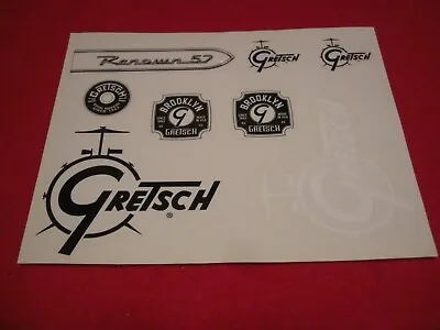 Gretsch Logo/sticker/decal Sheet 8 Pieces For Cases Bass Drum Reso's Etc. • $24.95