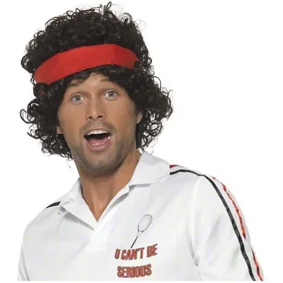 80s Tennis Player Wig Adult John McEnroe Mens Funny Halloween Costume Accessory • $23.77