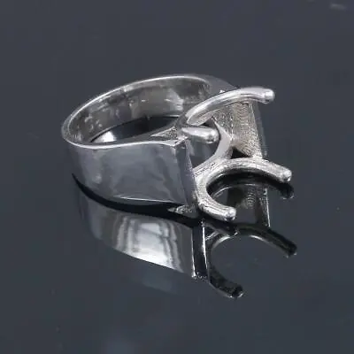 925 Silver Men Ring Setting 12x16 Mm Oval Heavy Silver Ring Blanks Ring Mounts • $39.73