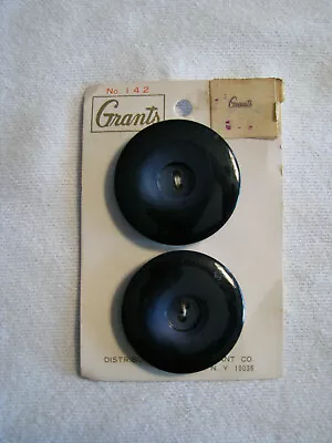 VTG Carded W. T. Grant 2-Buttons Navy Blue/Dark Blue 1-5/8  • $5