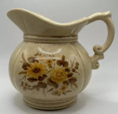 Vintage McCoy Old Heritage Yellow/Gold Floral Pitcher #7528 USA • $20