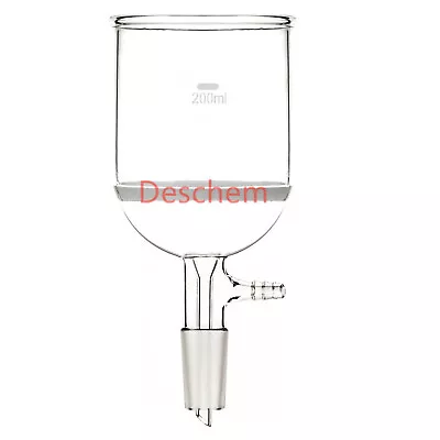 $19.99 • Buy 200ml 24/40 Glass Buchner Funnel Core Filter W/10mm Vacuum Adapter Lab Glassware
