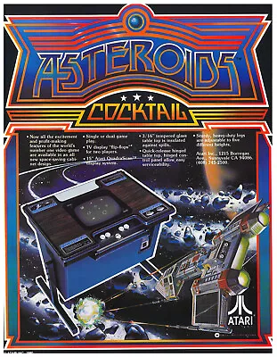 Asteroids Cabaret By Atari Video Arcade Flyer / Brochure / Ad - Hard To Find • $22.95