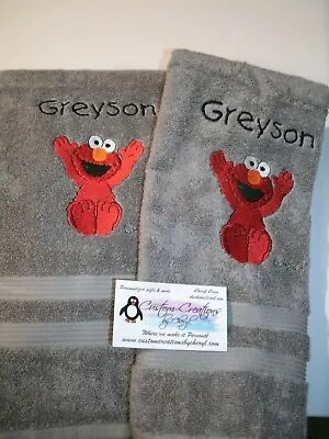 Elmo Personalized Dish Kitchen Hand Towels ANY COLOR  • $20