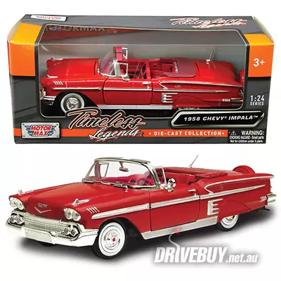 Motormax Timeless Legends 1958 Chevy Impala Convertible Diecast 1/24 • $49.50