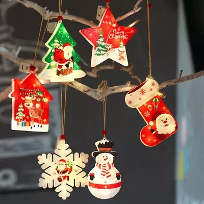 6Pcs Window Christmas Hanging LED Light Xmas Ornament Battery Xmas Tree Decor • $19.99