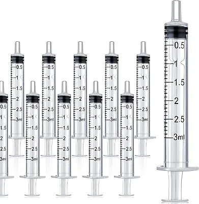 10 Pack 3cc Syringes 3ml Plastic Syringe Individually Sealed Without Needle • $13.47