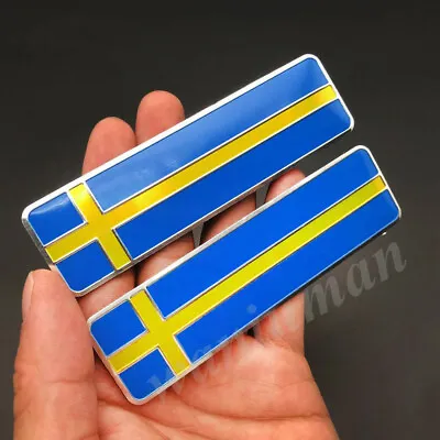 2pcs Sweden Flag Car Emblem Badge Gift Saab Motorcycle Fuel Tank Sticker • $7.90