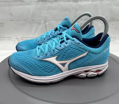 Mizuno Shoes Wave Rider 22 Womens 6 Blue Mesh Athletic Running Sneakers • $20.99