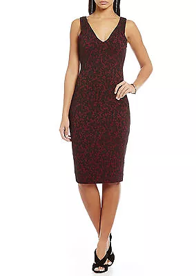 NWT $140 MICHAEL KORS Umbria Sleeveless V-Neck Lace Sheath Dress Cinnabar 2 4 • $85.50