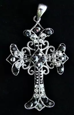 Vintage Sterling Silver Jeweled Cross • $45