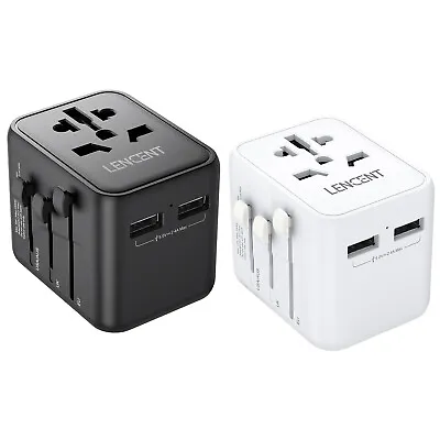 $22.99 • Buy LENCENT International Universal Travel Adapter With 2 USB Ports AC Power Charger