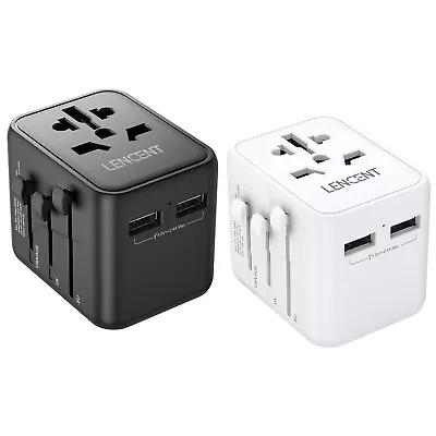 LENCENT International Universal Travel Adapter With 2 USB Ports AC Power Charger • $21.99