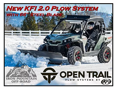 Open Trail KFI Snow Plow System 66  Steel Blade Polaris Ranger Midsize 2010-22 • $871.85