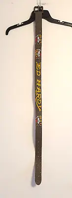 Ed Hardy Studded Tiger Embroidered Yellow Lettering Brown Leather Belt 43  • $34.99