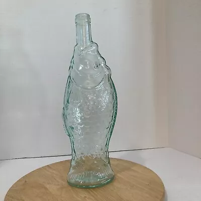 Vintage 1975 Antinori Soave Italian  Glass Fish Shaped Empty Wine Bottle 13  • $19.99