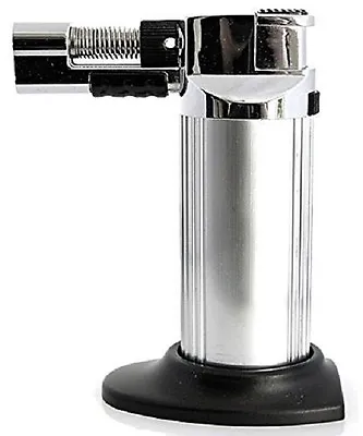 Multi-Purpose Refillable Butane Torch/Soft Flame Cigar Lighter-Silver • $15.99