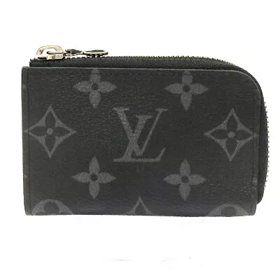 Auth LOUIS VUITTON Porte Monnaie Jour M63536 Monogram Eclipse RFID TAG Coin Case • $324